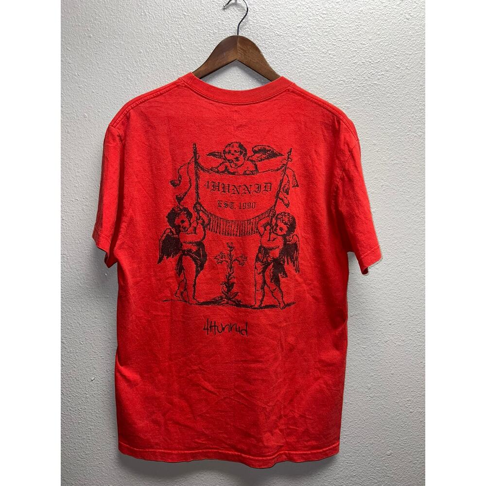 4 Hunnid Shirt 4Hunnid YG Red Graphic Tour Concert Rap Tee Short Sleeve Large